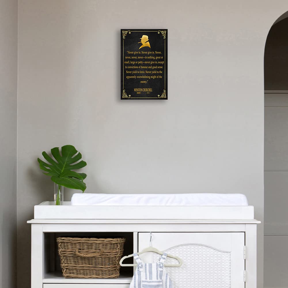 Winston Churchill Quote, Never Give In. Digital Art By Nicholas Fowler - Foto 3