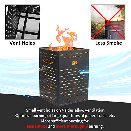 Diumiss Cultura Yamadao 30 Inch 63 Gallon Ultra Thick Burn Barrel Burn Drum For Yard Waste Incinerator Barrel Burn Cage For Paper Leaf Trash Wood Backyard Bonfire thumb #3