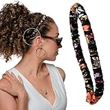 Curlfriend Collective Midnight Blooms Comfort Curve Silk Headband β 100% Mulberry Silk, No-Slip, No Headache, Wide Luxury Hair Accessory for Women, Gentle & Stylish for Curly & Textured Hair