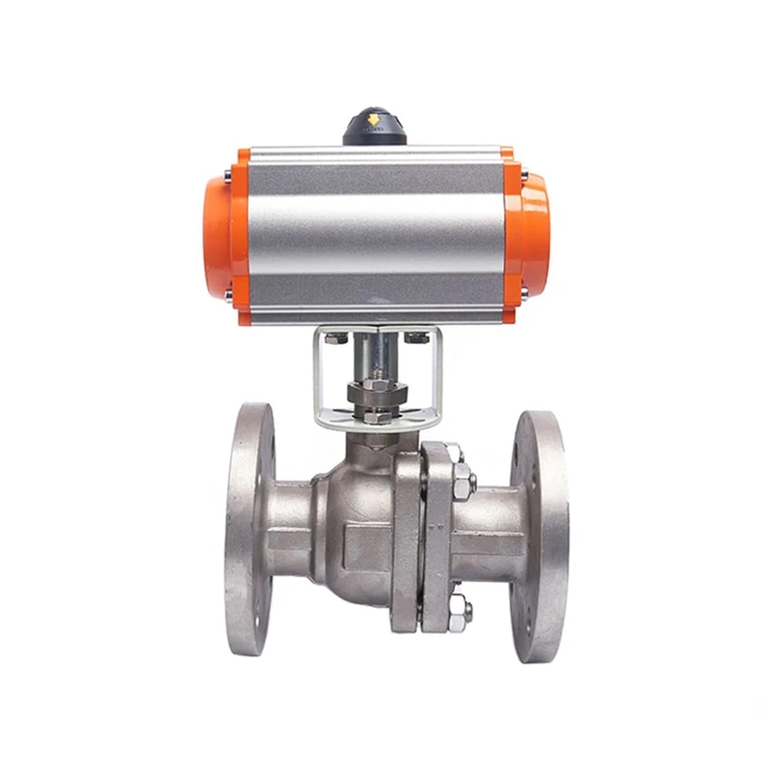 Valvola a sfera flangiata pneumatica inox DE alta temp chiusura rapida