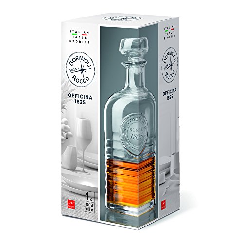 Bormioli Rocco 140623 Officina 1825 karaf spirits, karaf met stop, 1 liter, glas, transparant, 1 stuk - Afbeelding 3