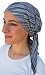 Premium Headscarf Pre-Tied Fitted Women's Turban Headwear (BLACK GREY TEXTURED) (CITY GIRL) (MEDIUM)