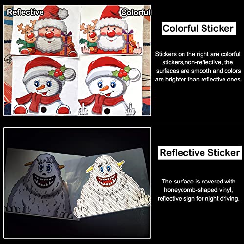 Leniutor Christmas Reindeer Peeking Sticker, Cute Santa Claus Snowman Decals For Car Window Bumper Stickers Christmas Car Accessory Decorations (Reindeer) #TOP3