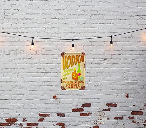 Vodka, Happy Water For People Vintage Signs Decorative Tins Bathroom Wall Decor French Country Kitchen Decor 8X12 Metal Sign #TOP1