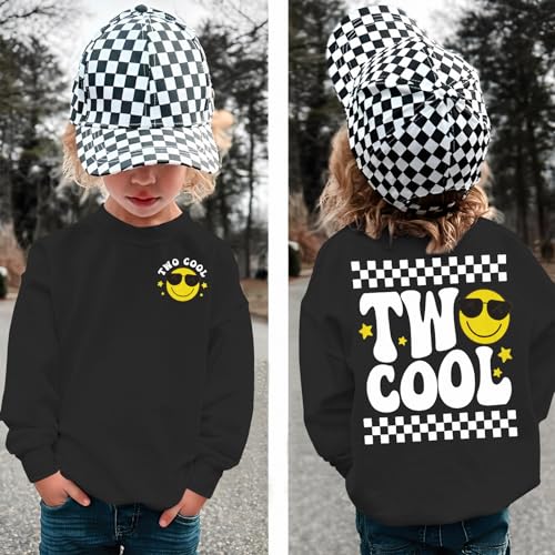 Two Cool Birthday Sweatshirt 2nd Birthday Boy Outfits 2 Year Old Toddler Boys Second Bday Party Long Sleeve Shirts4