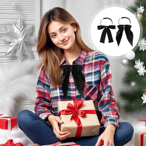 Image of Tucnoeu Bow Tie for Women - 2Pcs Women's Bow Ties,Pre-tied Adjustable Bowties