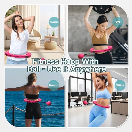 Zibtrek A02 Weighted Hula Infinity Fitness Hoop For Adult Weight Loss, 2 In 1 Smart Fitness Workout Hula Circle Hoops thumb #4