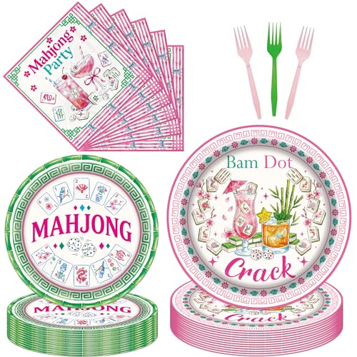 FodeMoraka Mahjong Birthday Party Supplies - Cocktail Mah Jong Decorations