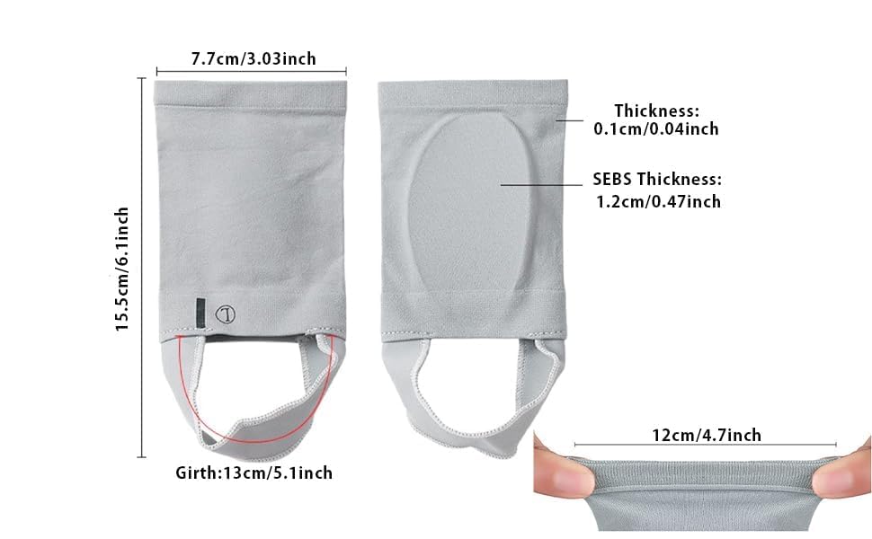 Image of Flat Foot Arch Support for Men & Women | Medial Arch Support for Flat Feet Correction Sleeve with Cushion | Plantar Fasciitis Leg Foot Support Pain Relief Product | Free Size - 1 Pair, Grey