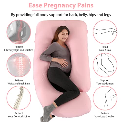 Image of Victostar Pregnancy Pillow,57 inches U Shaped Maternity Pillow with Removable Cover Full Body Pillow Support for Back, HIPS, Legs, Belly