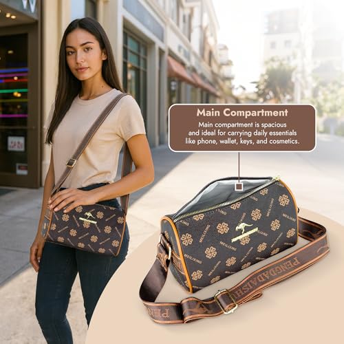 Image of Storite Women's Crossbody Sling Bag | Faux Leather | Zipper Closure | Adjustable Strap