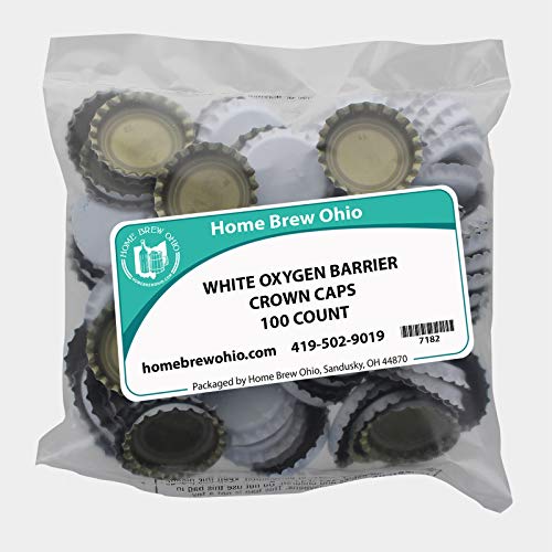 Beer Bottle Crown Caps - Oxygen Absorbing for Homebrew - 144 Count (White)