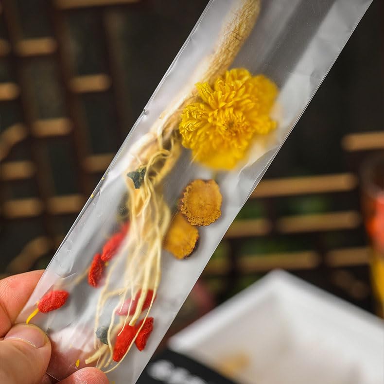 Miniatura 4 de Five Treasures Tea Té de ginseng, té de ginseng, té de riñón, té de ginseng orgánico, té de bayas de crisantemo Goji, té Ren Shen (1 unidad)