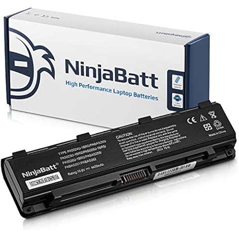 NinjaBatt Battery for Toshiba PA5024U-1BRS PABAS260 Satellite C850 C850D C855 C870 L850 L855 L870 P850 PABAS262 PA5109U-1BRS PA5026U-1BRS - High Performance [6 Cells/4400mAh/48wh] Cover