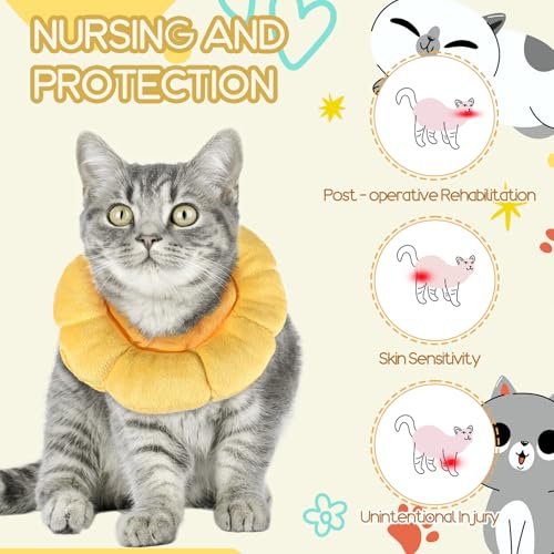 Image of Soft Dog Cone Collar,Dog Donut Collar After Surgey, Flower Shape Dogs Cone Alternative, Adjustable Cat Collars for Medium Large Dogs(M)