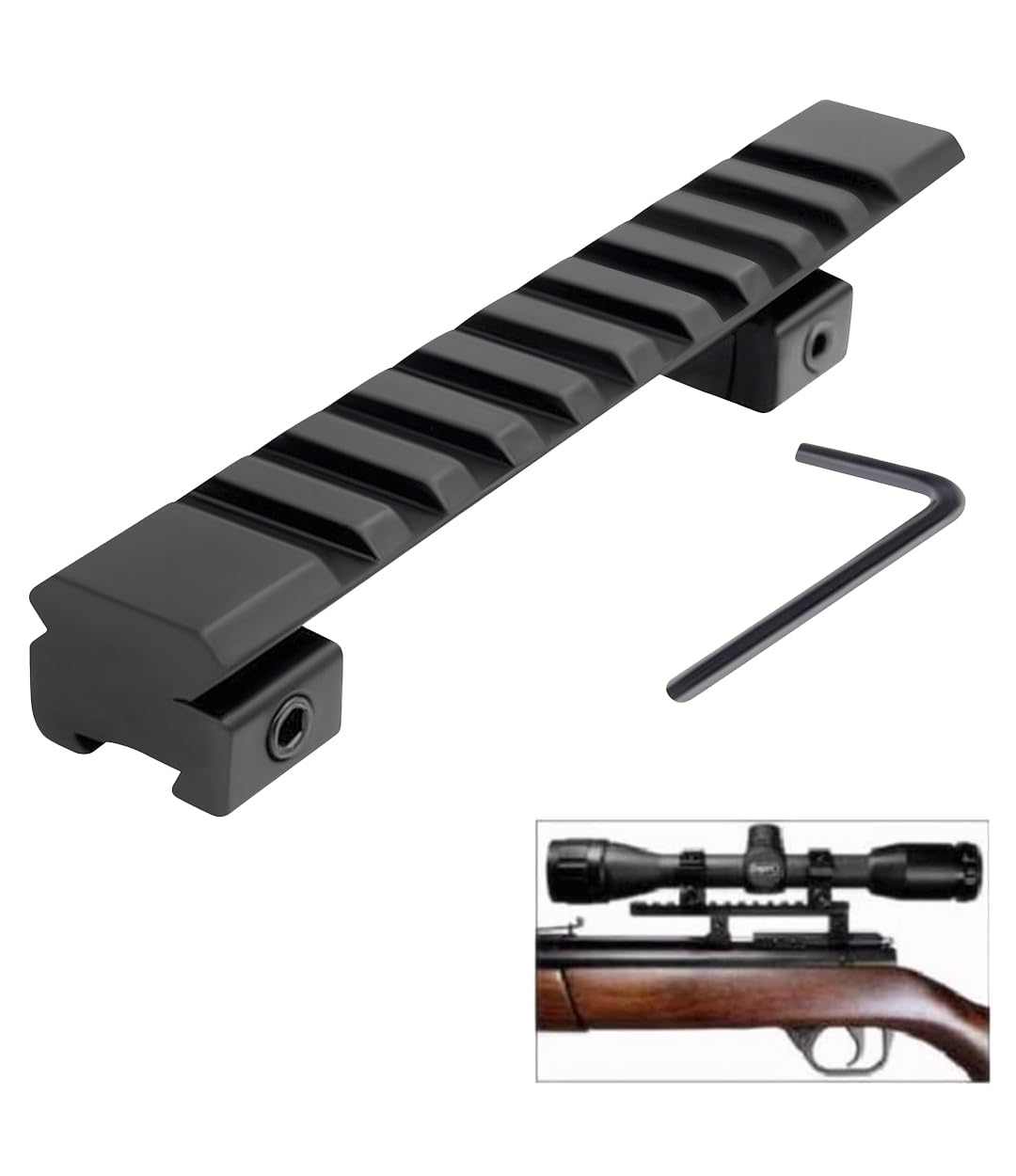 Gotical 11mm Dovetail to 20mm Picatinny Weaver Rail Mount Adapter 10 Slots Tactical Aluminum Alloy for Air Gun Rifle Scope