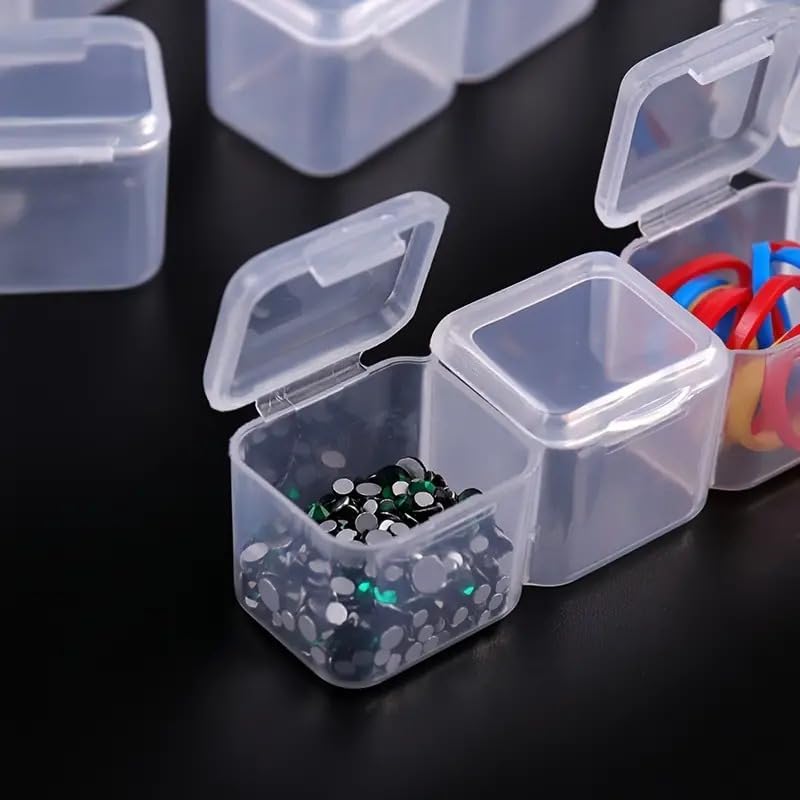Image of Plastic Medicines Jewellery Organiser 28 Grid Detachable Storage Box Case With Dividers Container For Rings, Earrings, Necklace, Lipstick, Makeup Home Organizer, Transparent