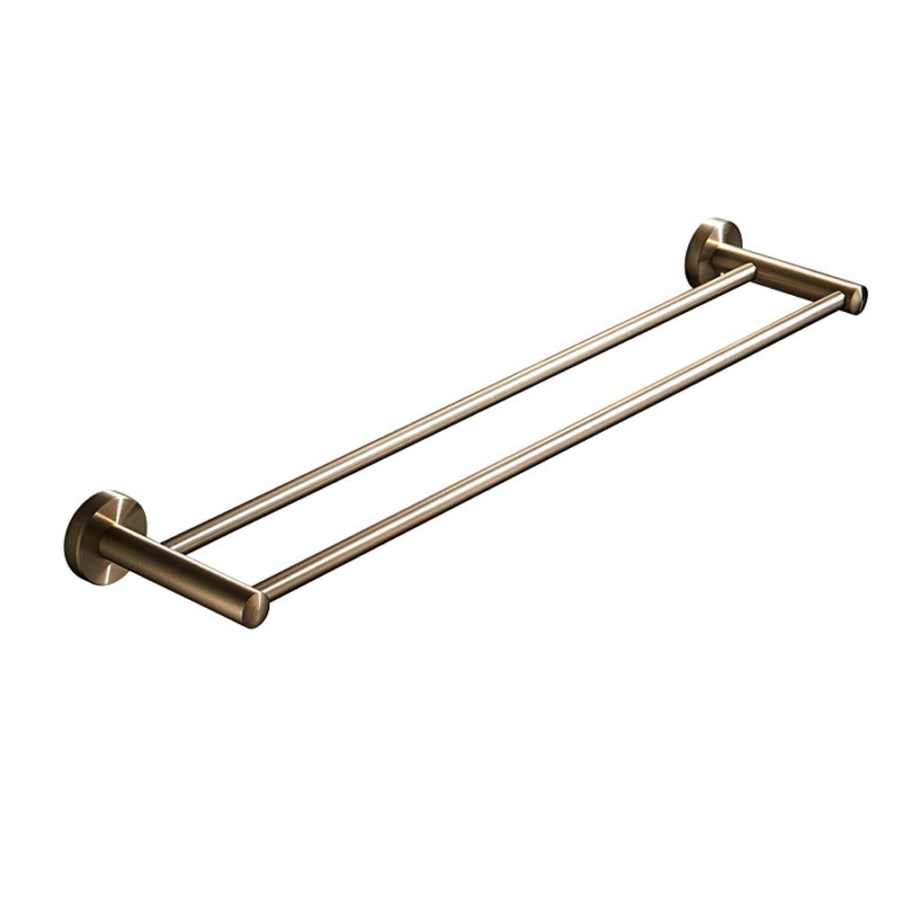 Toallero, Perforación Colgar De La Pared Del Estante De Toalla De Oro De Acero Inoxidable Simple Y Doble Barra De Baño Cocina De Toallas 59x6.5x5cm (Color : B, Size : 39cm)