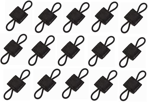 15 piezas de soporte táctico para engranajes con clip Molle Web elástico de cincha retenedor de cinta de encuadernación con hebilla chalecos para