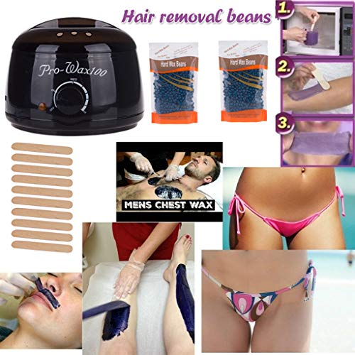 Airpow Wax Warmer - Hair Removal Home Waxing Kit with 2 Packs Hard