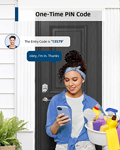 Teeho Te001L Keyless Entry Door Lock With 2 Handles - Electronic Keypad Deadbolt With Door Lever, Front Door Handle Sets, Auto Lock, Easy Installation, Satin Nickel #TOP6