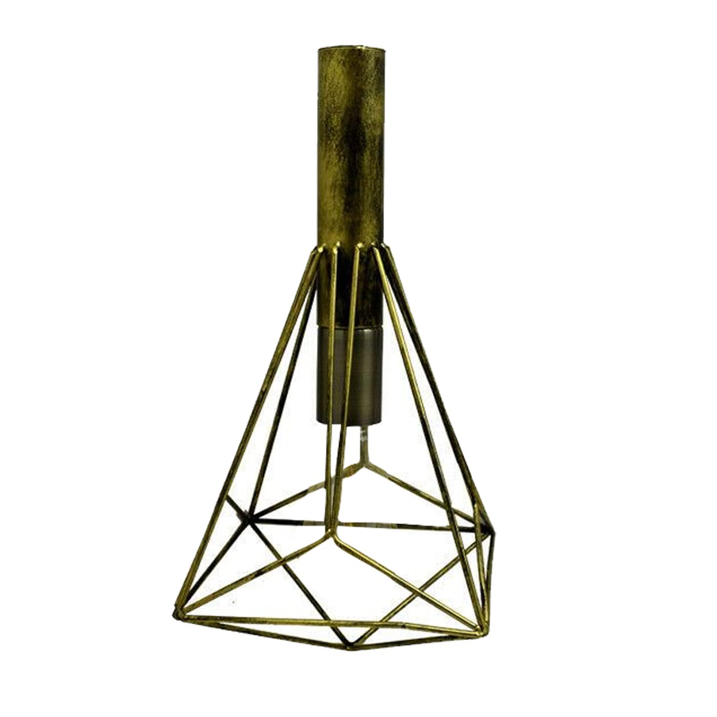 Open Style Black Industrial Iron Bird Cage Pendant Shade Hanging Light Easy Fit Wire cage Lampshade Metal Basket Cage for Any Pendant Set Wall Lights Ceiling Lighting (Geometric Brushed Brass) — image 1