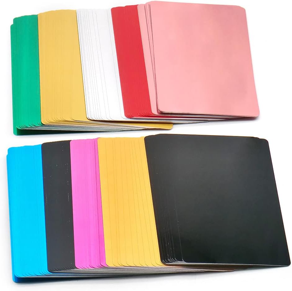 無料テンプレートあり】ペットボトルタグの作り方（A4印刷OK） 100個 アルミブランクラベル 100個 アルミブランクラベル ペットショップ ギフトカードタグ カスタム刻印 犬 IDタグ ペット DIYタグ 名前番号タグ 卸売