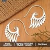 NOVICA Artisan Handcrafted .925 Sterling Silver Hoop Earrings | Half Hoop Waving Shape Vintage Earrings | Balinese | Jewelry Dangle Earring | Winged Beauty
