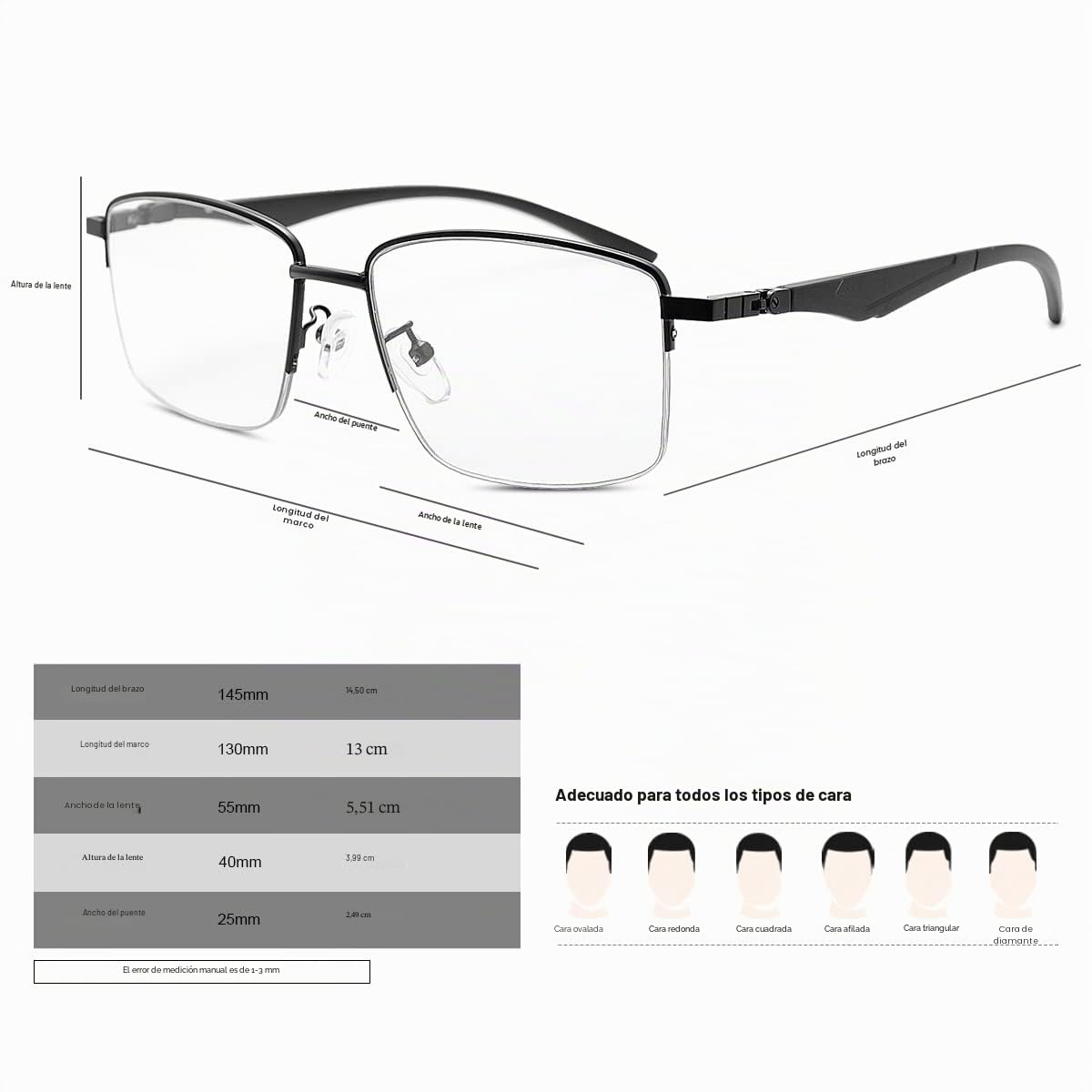 MIRYEA Fotocromáticas Multifocales Progresivas Gafas de Lectura Hombres Mujeres Bisagras Resorte Protección UV Gafas de Sol