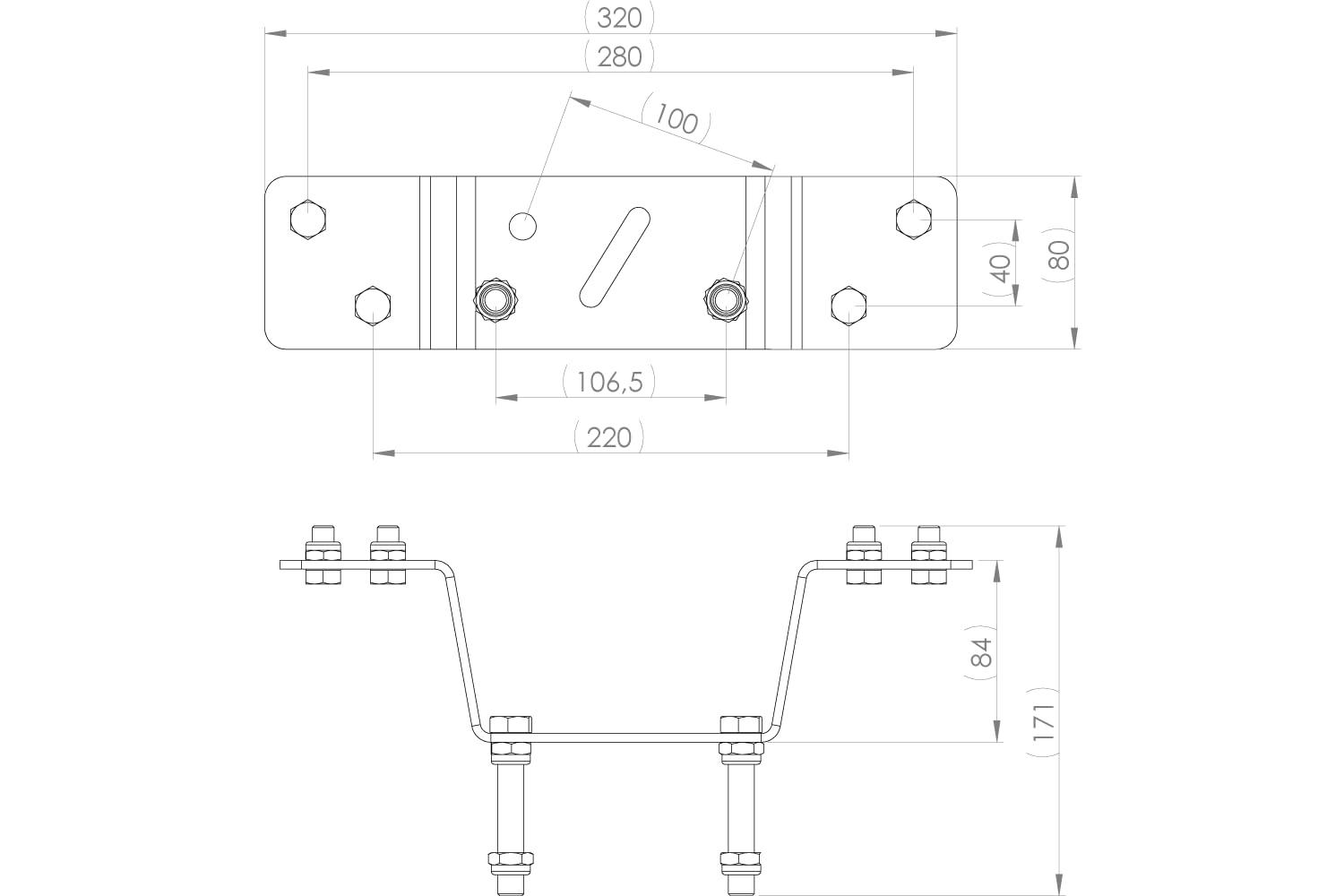 UNITRAILER Ersatzradhalterung für Pkw-Anhänger aus verzinktem Stahl, Universal Reserveradhalter für 4x100 und 5x112 Felgen, passend für Carplatform und Stark