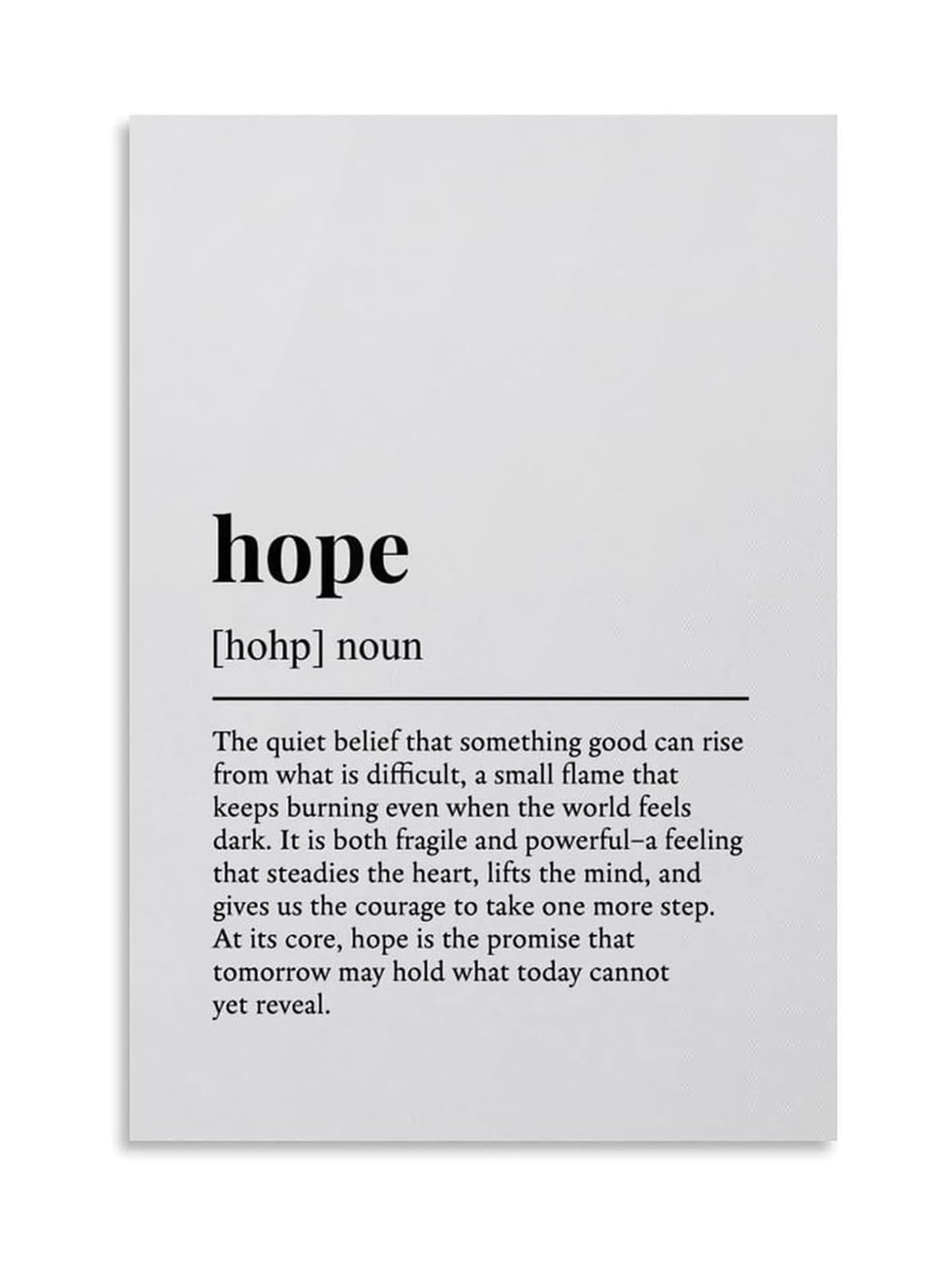 RNUMLIGH Hope Inspirational Poster, Motivational Wall Decor for Office, School Counseling, Rooms(Unframed,12X18inch(30X45cm))