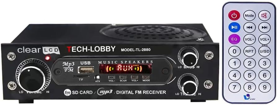 Tech-lobby AC/DC FM Radio Multimedia Speaker with Bluetooth, USB, SD Card, Aux FM Radio (Silver) Perfect Kitchen and Home Radio.