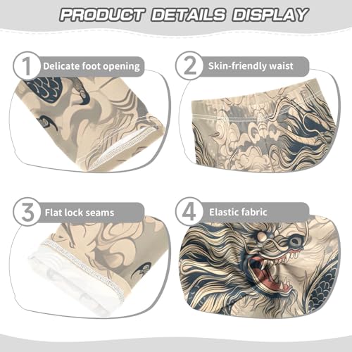 Toddler Girls Leggings Printed Yoga Pants Leggings Black Dragpn for Kids3