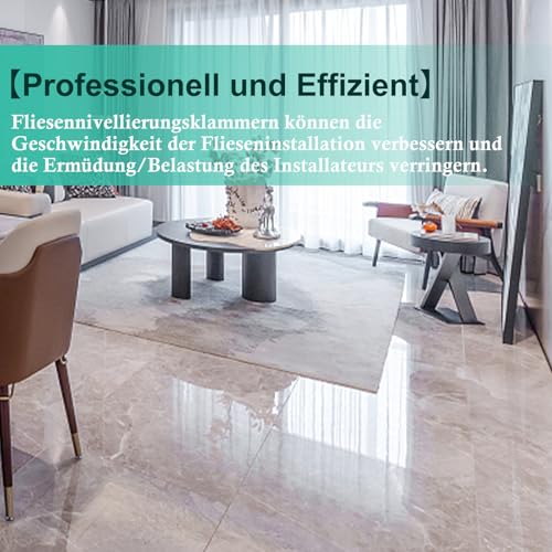JAMHEXOU 600 Stück Fliesen Nivelliersystem 3mm Zuglaschen, 3mm fliesen Nivelierset Fliesen Verlegehilfe für Fliesen Höhe 6-15 mm