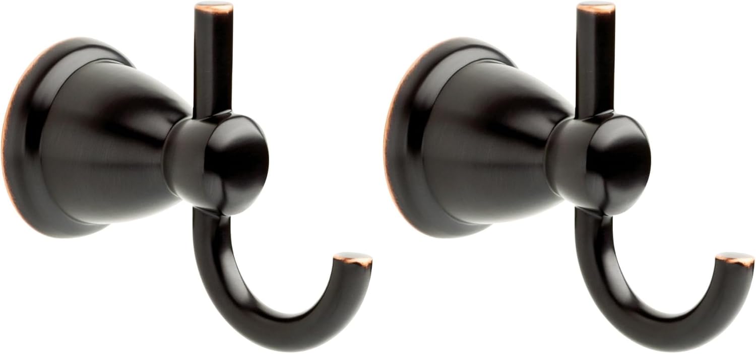 Franklin Brass Kinla Towel Hook, Oil Rubbed Bronze, Bathroom Accessories, KIN35-ORB-1 (Pack of 2)
