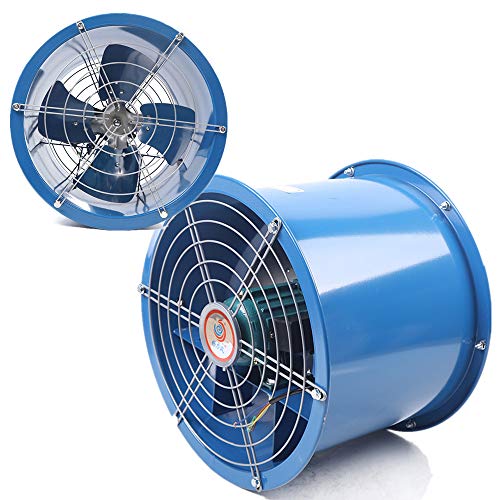 Explosion Proof Fan 10'' Utility Blower Fan 1200CFM Explosion-Proof Axial Flow Fan Exhaust Fan Cylinder Pipe Fan Ventilator Extractor Factory Ventilation Fan 1420RPM (250W, 10'' Impeller Diameter)