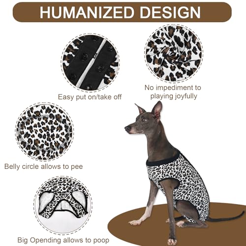 Image of Dog Surgery Suit Female Spay Recovery Suit for Dogs Surgical Recovery Suit for Female Dog Neuter Recovery Suit Male Dogs Onesie for Surgery Fits Small Medium Dog Leopard Print /X-Large