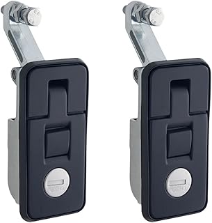 Wangyihan 2X Zinc Alloy Adjustable Compression Key Lock Latch Horse Box RV Trailer Yacht Applicable Door Thickness 1-6mm Southco(Black)