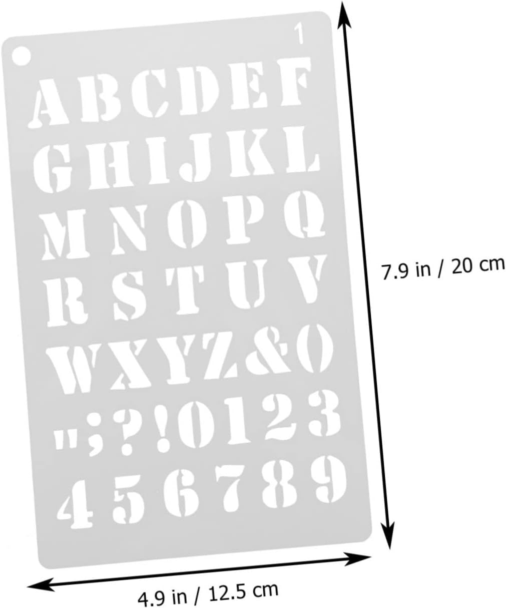 12pcs DIY Alphabet Number Stencils Plastic Drawing Templates for Painting Crafts Tracing Wall Art Lettering Aids