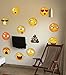Emoticon Smiling Faces Wall Decal Stickers. #6052 (6 inch Faces)
