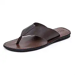 Chinelo de Dedo Conforto Couro Masculino Palmilha Macia Solado Borracha Antiderrapante Confortavel