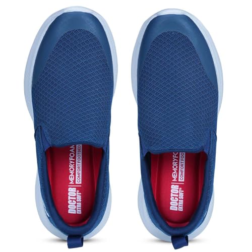 Image of DOCTOR EXTRA SOFT Men's Running & Walking Shoes| Lightweight Comfortable Slip-On Sports Sneakers, Memory Foam Cushion, Breathable Mesh, Anti-Slip Flexible Gym Training Gents Boys D-2011
