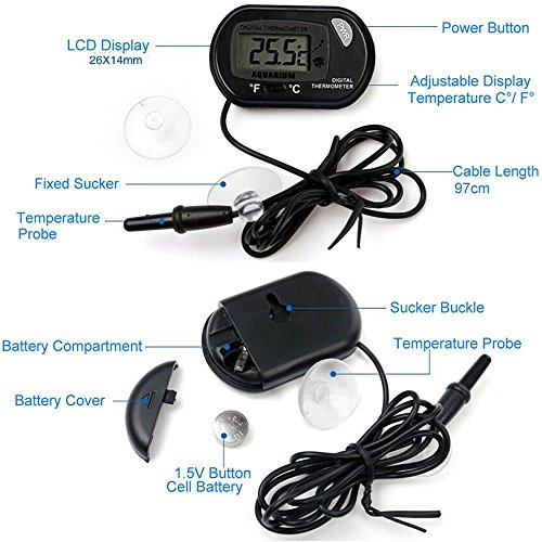Autidefy Lcd Digital Aquarium Thermometer Fish Tank Water Terrarium Temperature (3 Pack) #TOP1