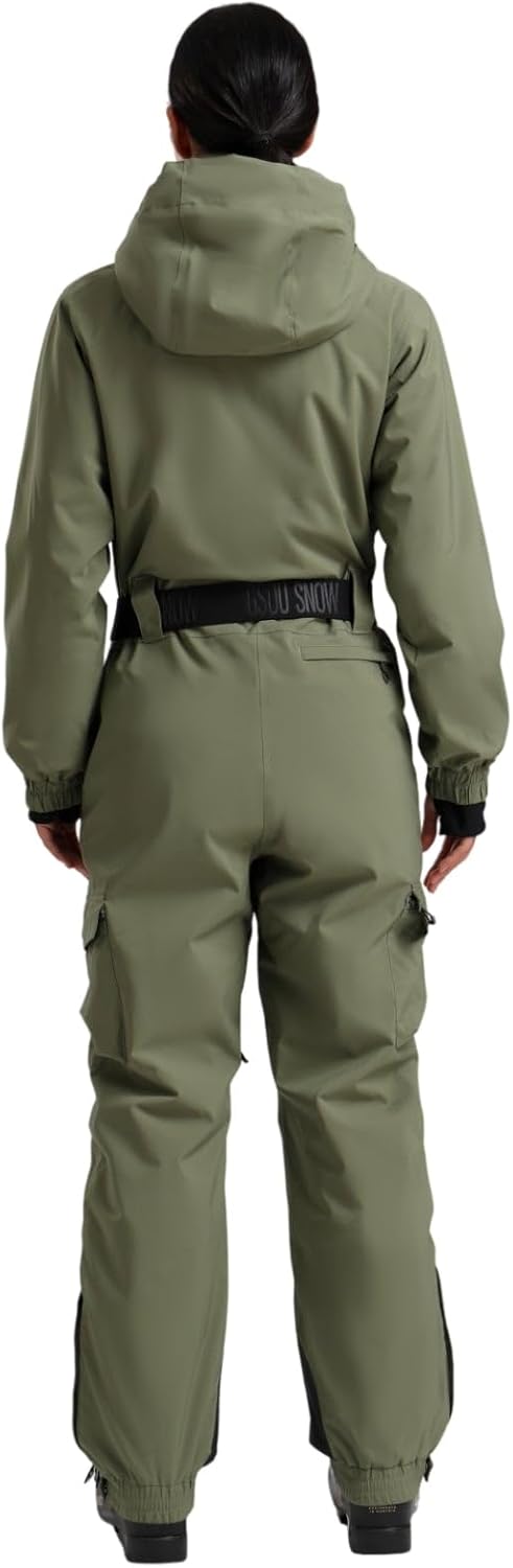 GSOU SNOW Womens Ski Suit One Piece Snow Suit Asymmetric Design Utility Jumpsuit Jacket Waterproof Insulated for Snow Sports - Image 2