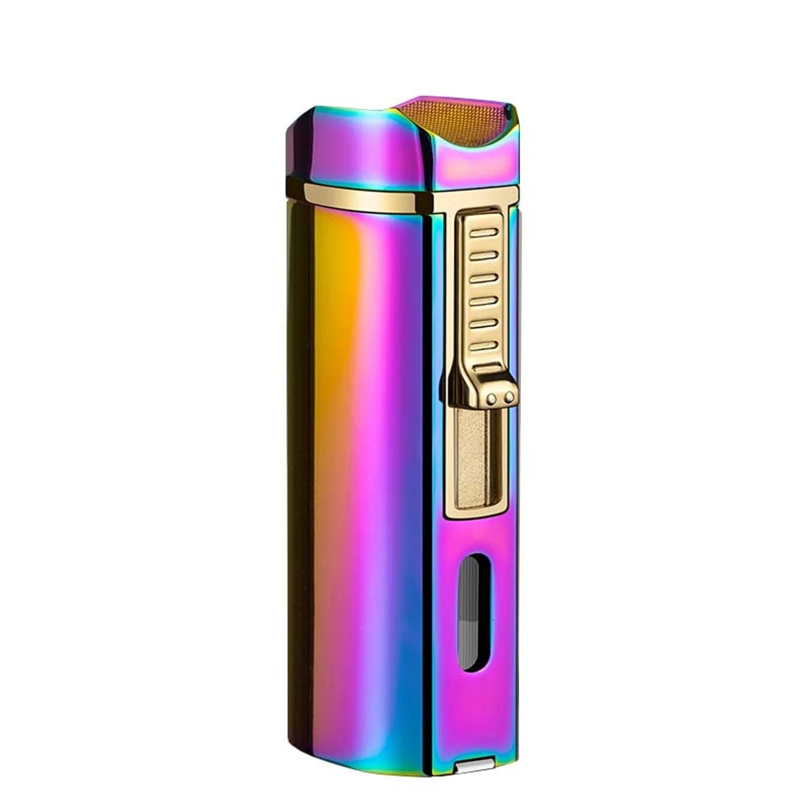 Jxufgyes Men's A Torch Lighter, Triple Jet Flame Lighter, Windproof Lighter, Portable Refillable Butane Lighter, Gift For Nd Wo(A)