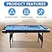 Billiards Table, 5.5 Ft Foldable Pool Table, Balls, Brush, Triangle Rackand, Chalk, for Basements, Adult Rrec Room and Family Game Room (Black+Blue)