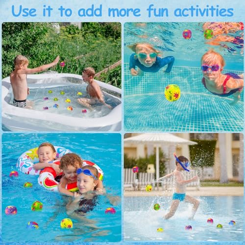 Wasserball 8 Stück, Wasserspielzeug Kinder, Wasserbomben Wiederverwendbar, Pool Spielzeug, Wasserspielzeug Kinder Outdoor, Beachball Set perfekt für Pool, Wasser,Strand und Meer (zufällige Farbe)