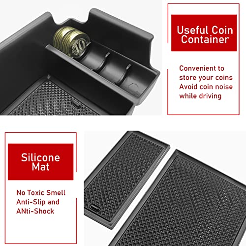 Ttcr-Ii For 2019-2023 Kia Forte Centre Console Organizer Tray, Center Armrest Storage Box Compatible With Compatible With Kia Forte Ex Fe Gt Lx Lxs S Center Organizer With Coin Storage Holder #TOP5