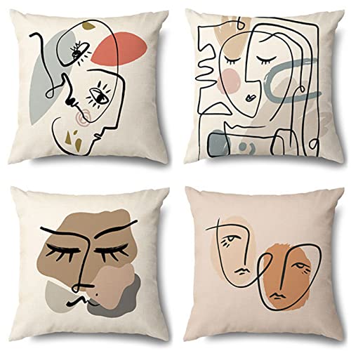 Housses de coussin 60x60cm extérieur imperméable en lin pour canapé et lit - 2