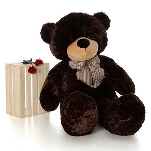 Image of HUG 'n' FEEL SOFT TOYS Loveable hugable Cute 3 feet Long Teddy Bear Chocolate Brown Plush & Stuffed Toys (Best for Someone Special) 91 cm